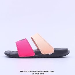 图1_Nike Benassi Duo Ultra Slide 耐克 舒适脚感 抗磨防滑 休闲沙滩鞋忍者拖鞋 JKCY627 LBL